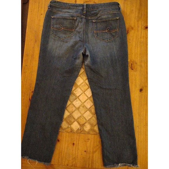 Womens Size 12 Sonoma Denim Blue Jeans Cut Off Raw Hem Waist 36 Rise 10 Inseam 2 - Picture 4 of 4